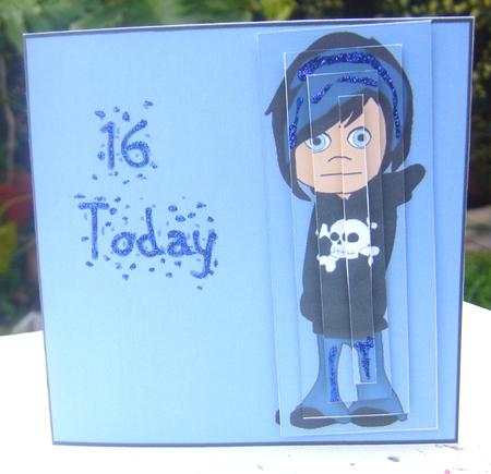 Emo 16th Birthday Card (boy) by Wenona Elie