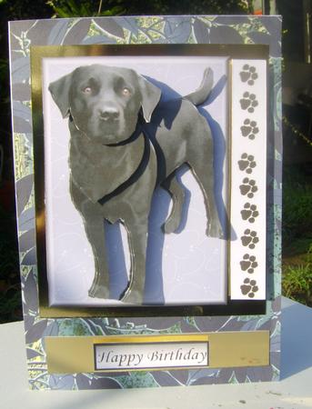 Black Labrador Dog 3D Decoupage by Wenona Elie