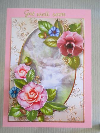 Beautiful Camellias at the Waterfall + Decoupage by Wilma Sanderson