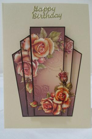 Art Deco Stacker Topper - Autumn Roses by Wilma Sanderson