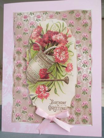 Vintage Floral Birthday Card A4 by Wilma Sanderson