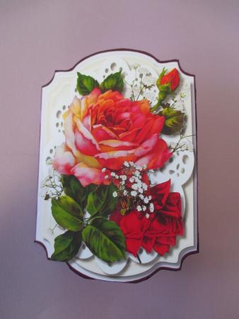 Print, Cut, and Fold, Beautiful Roses, and Baby's Breath  by Wilma Sanderson