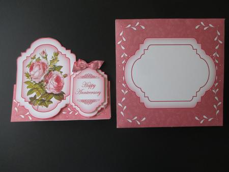 Pink Roses2 Happy Anniversary Fancy Stand Up Kit by Wilma Sanderson