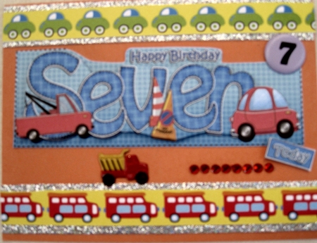 7th Birthday Noah Large Dl Quick Card N 3D Decoupage by Wynona Oneil