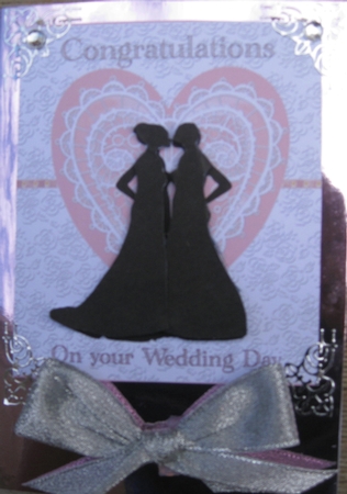 Stunning Gay Female wedding Card Front by Wynona Oneil
