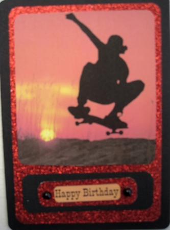 SKATE BOARDING SUNSET 1 MULTIPLE GREETINGS by Wynona Oneil