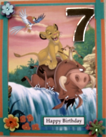 Lion King Simba and Friends A5 Quick Card by Wynona Oneil