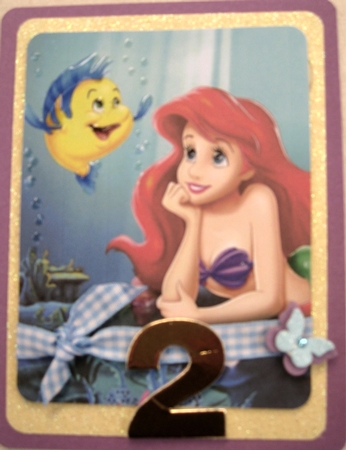The little Mermaid and Flounder A5 Quick Card by Wynona Oneil