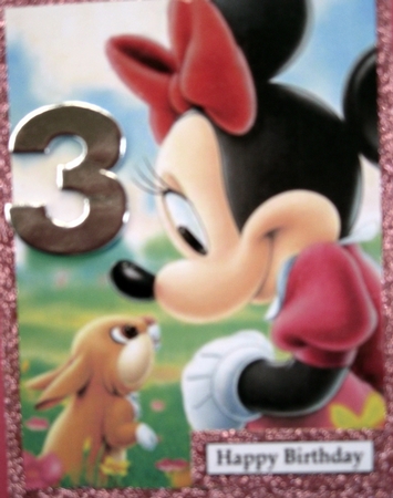 Minnie Mouse and Bunny A5 Quick Card by Wynona Oneil