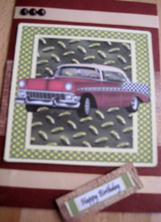 Red Classic On Metal Sheet 7 x 7 by Wynona Oneil