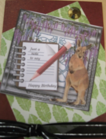Kangaroo Thank you quick card by Wynona Oneil