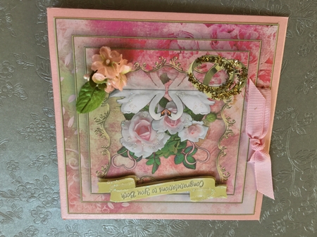 Swans Wedding Day Card Front / Topper by Wynona Oneil