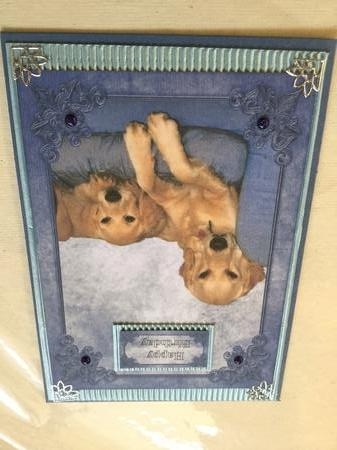 Beautiful Golden Retrievers Card Front, Topper & Tags by Wynona Oneil