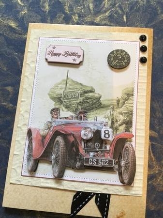Vintage Car Red by Wynona Oneil