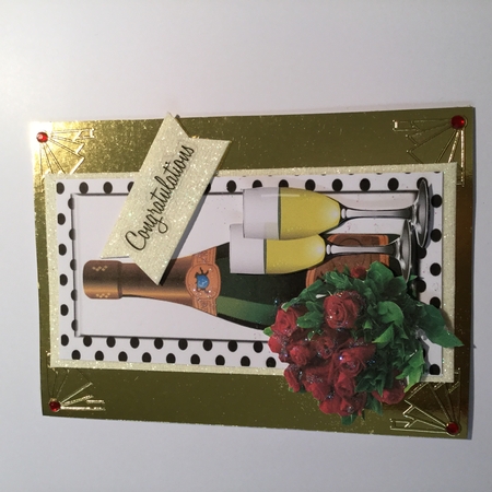 Lovely red roses and wine for the BIRTHDAY girl in polkadot frame 8x8 by Wynona Oneil