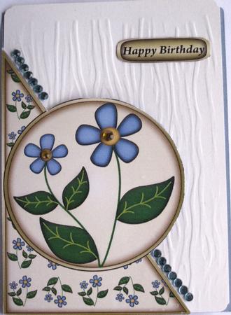 Blue Flowers Cut and Fold by Wynona Oneil