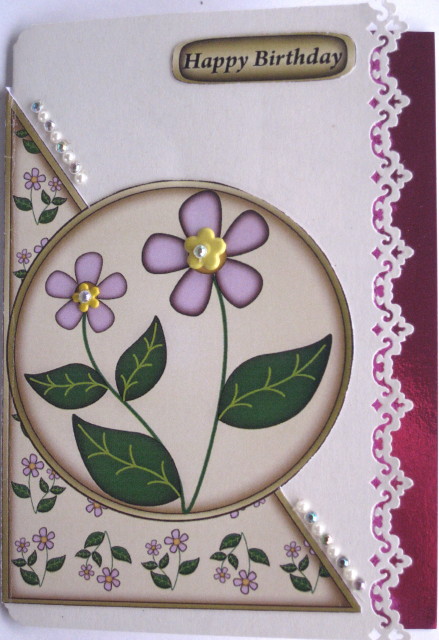 Pink Flowers Cut and Fold by Wynona Oneil