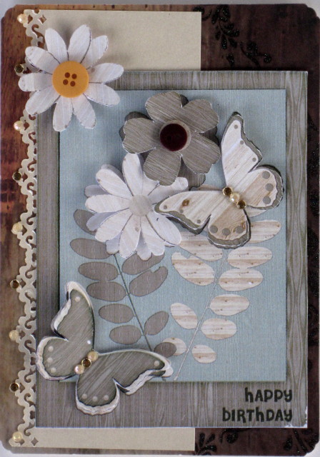 Wooden Butterflies and Flowers by Wynona Oneil