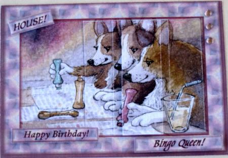 Eyes Down Corgi Bingo Card Front & Pyramage by Wynona Oneil
