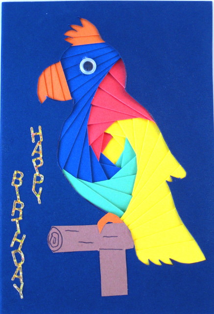 Parrot Iris Folding Pattern by Wynona Oneil