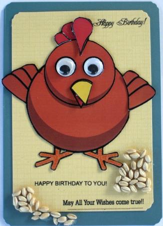 Chicken Shaped Card by Wynona Oneil