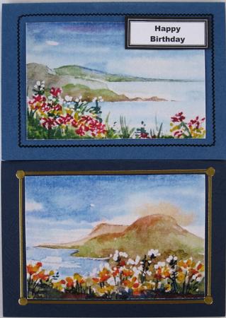 2 Original Watercolour Seascapes designer resource/card topper by Wynona Oneil
