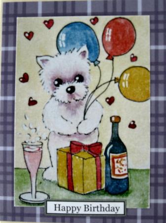 Celebration Westie and Grandma Westie Original Watercolours by Wynona Oneil