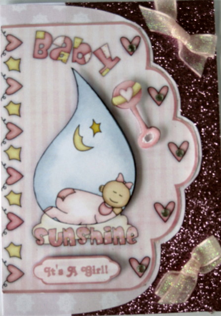Baby Sunshine Scallop Edge Card Front by Wynona Oneil