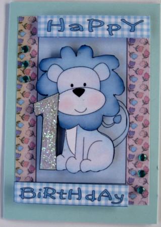 Happy 1st Birthday Lion Boy by Wynona Oneil