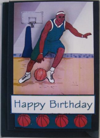 Basketball Player (green) - Decoupage by Wynona Oneil