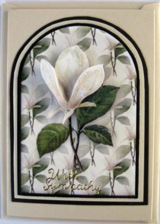 Cream Flower Rounded Quick Card by Wynona Oneil