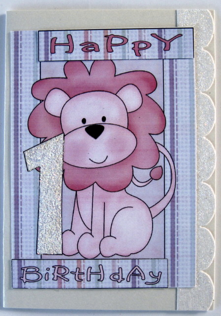 Happy 1st Birthday Lion Girl by Wynona Oneil