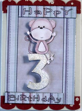Happy 3rd Birthday Monkey Girl by Wynona Oneil