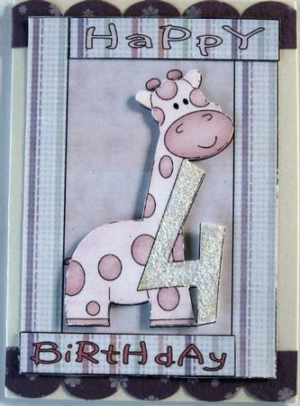 Happy 4th Birthday Giraffe Girl by Wynona Oneil