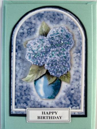 Blue Hydrangeas Rounded Quick Card by Wynona Oneil
