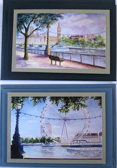 Big Ben and London Eye Watercolour Toppers by Wynona Oneil