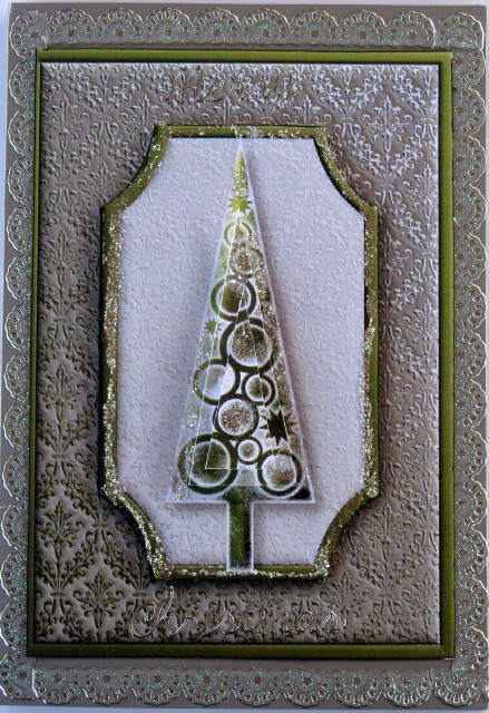 Modern Green Christmas Tree Quick Card by Wynona Oneil
