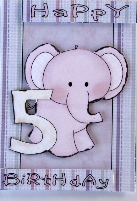 Happy 5th Birthday Elephant Girl by Wynona Oneil