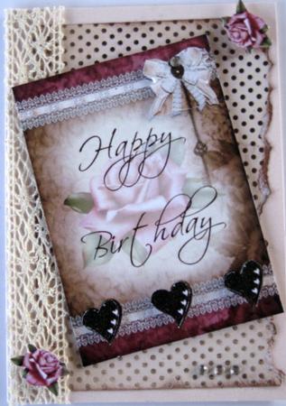 Romantic Vintage Birthday 5x7 by Wynona Oneil