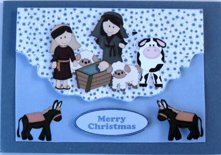 Nativity Scene with Animals by Wynona Oneil