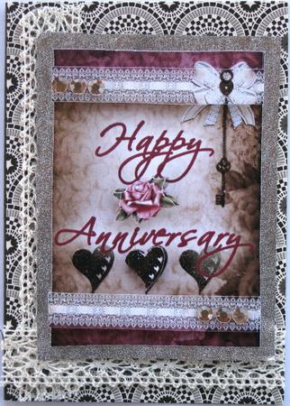 Vintage Romance Anniversary Card 5x7 by Wynona Oneil