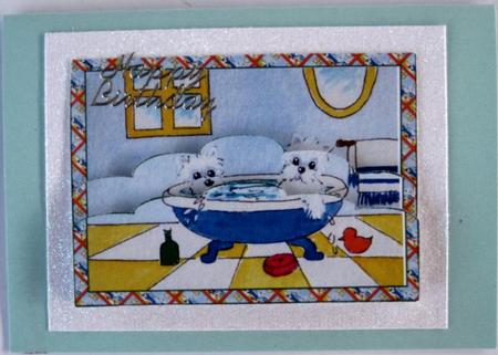 Westies in Bath by Wynona Oneil