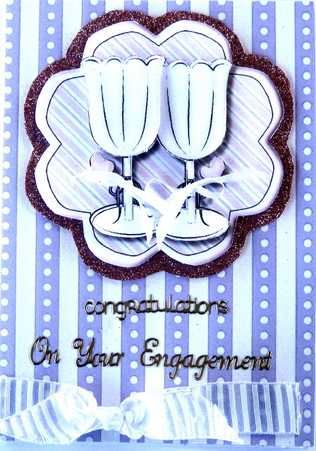 Champagne Glasses Card Topper with Decoupage by Wynona Oneil