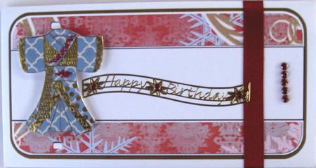 Red Snow Plain New Year Number Plate Envelope by Wynona Oneil