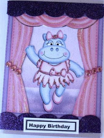 8 x 8 Hilda Hippo Scalloped Corner Topper by Wynona Oneil
