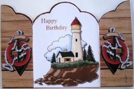 Nautical Male Birthday Gate Fold by Wynona Oneil