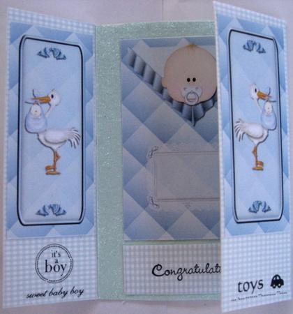 Baby Boy Gate Fold Quick Card by Wynona Oneil