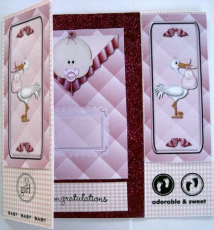 Baby Girl Gate Fold Quick Card by Wynona Oneil