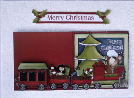 Santa and Christmas Train Decoupage by Wynona Oneil