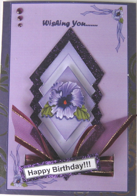 Pansy Card Front - Mothers Day by Wynona Oneil